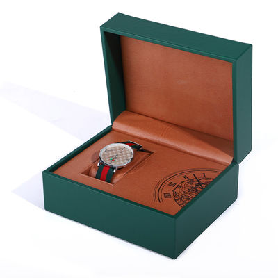 Incantevole stampa interna di pelle finta Luxury Watch Box di imballaggio per regalo