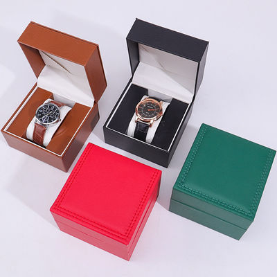 Scatola di deposito per orologi in pelle in PU di fascia alta con interno in legno per imballaggi di lusso