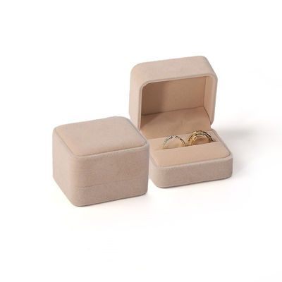 Casella di doppio anello di lusso personalizzata per gioielli di lusso di velluto di lusso