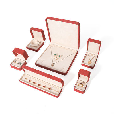 3D Printing Premium Red Jewelry Box Packaging for Big Necklace Bracelet Earrings Ring Set