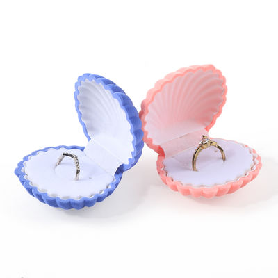 confezione di gioielli con scatola ad anello in velluto a conchiglia di alta qualità personalizzata