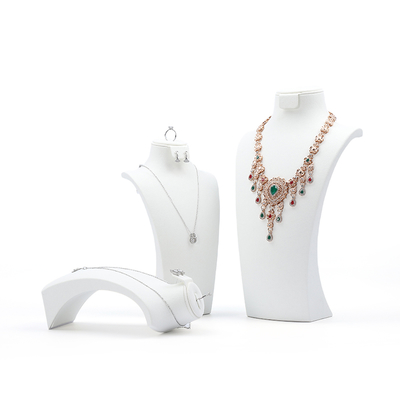 Manichino per gioielli di fascia alta Custom White Jewelry Stand Display Manichino per gioielli